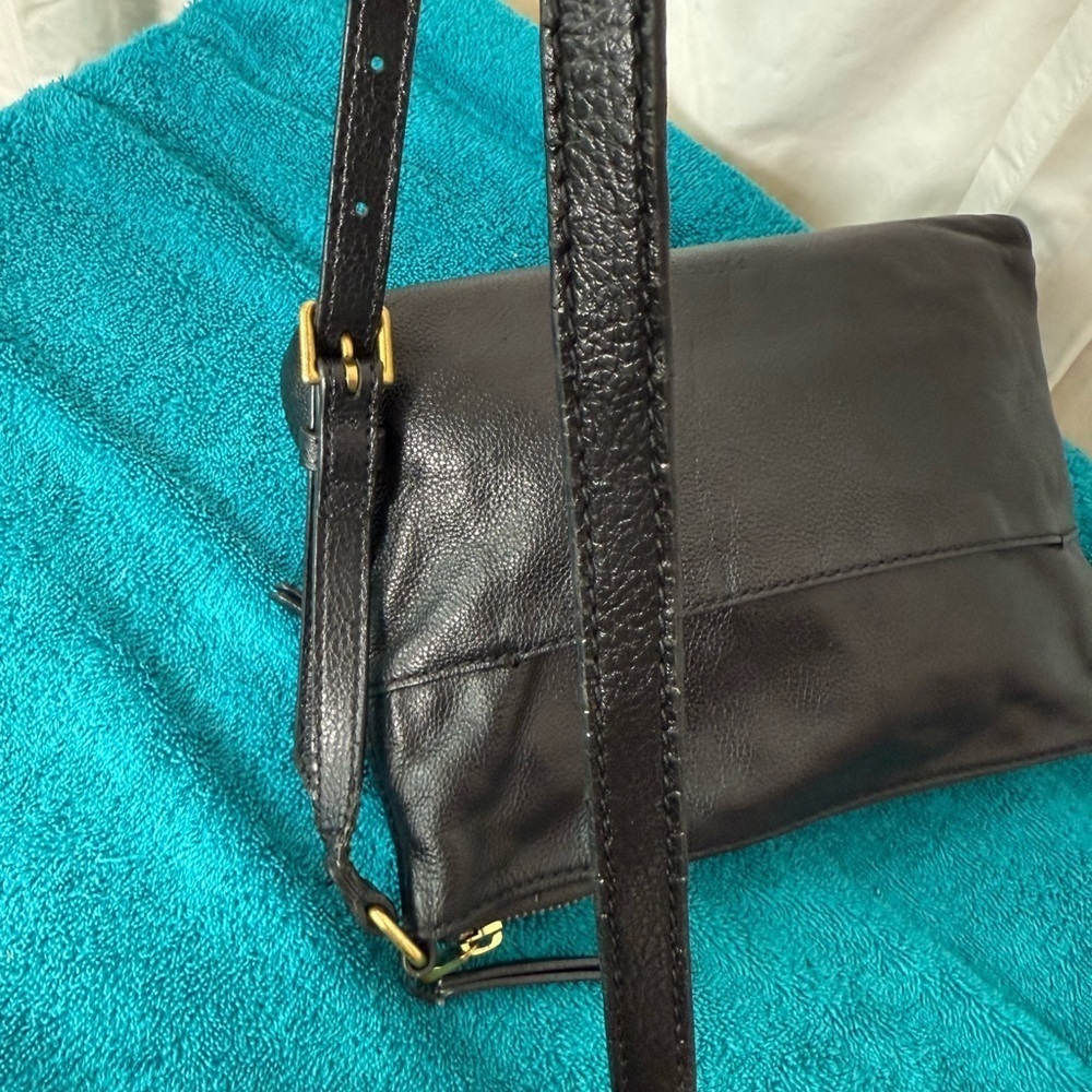 Fossil Vintage Black Pebbled Leather Crossbody GUC - Picture 9 of 11